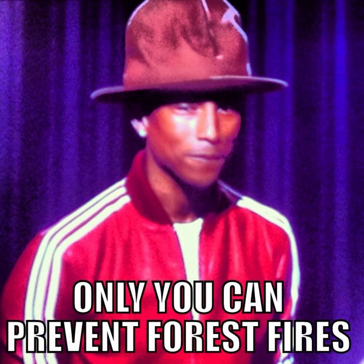 Pharrell’s Hat Makes Us Think Of Fire Safety…