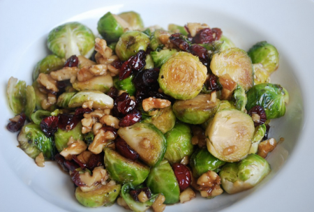 Brown Sugar Sprouts With Cranberries & Walnuts