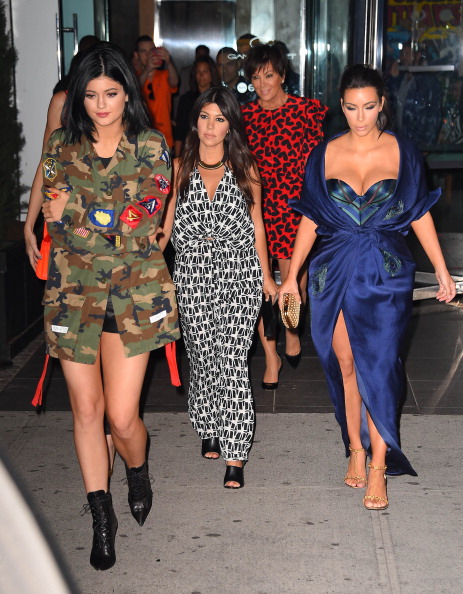 Kylie Jenner; Kourtney Kardashian, Kris Jenner and Kim Kardashian out and about