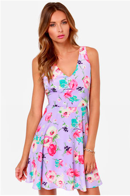 Floral Print Fit-and-Flare Dress