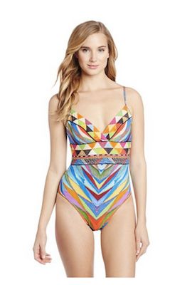 V-Neck One Piece Swimsuit