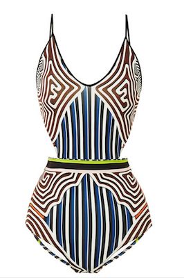 Printed Halter One Piece Swimsuit