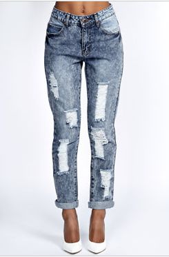 Ripped Boyfriend Jeans