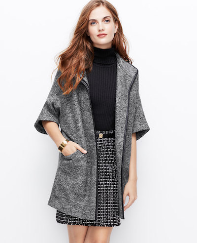 Short Sleeve Wool Coat