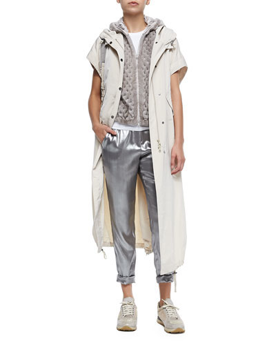 Hooded Short Sleeve Coat