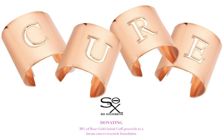 So Excessive Rose Gold Initial Cuff, $44 each