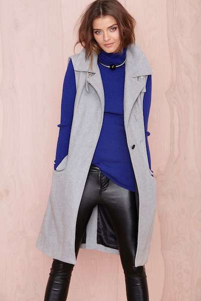 Gray Sleeveless Coat