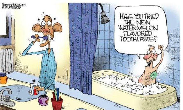 Watermelon Toothpaste Cartoon Featuring Obama