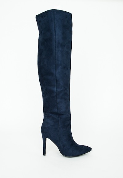 Navy Knee High Boots