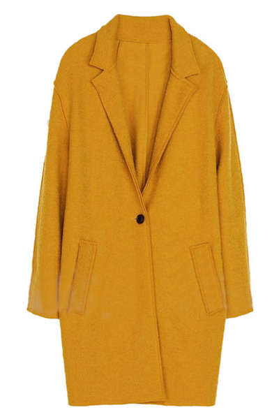 Single-Breasted Yellow Coat