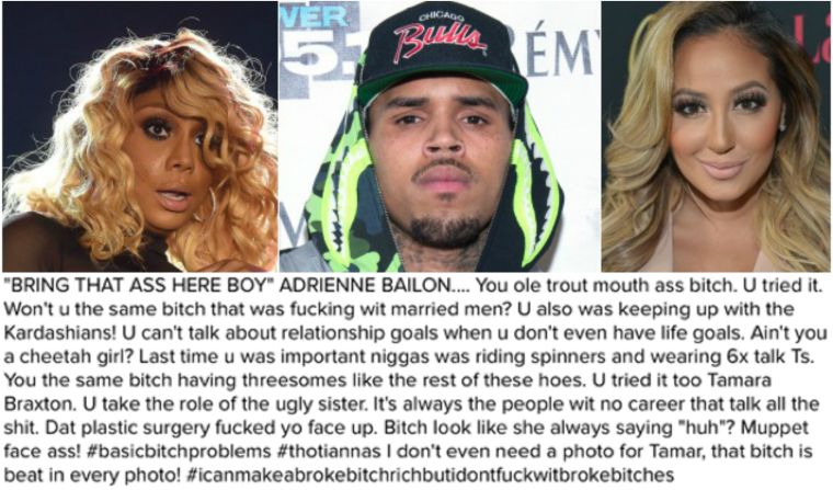 Chris Brown Goes In On Tamar & Adrienne Bailon