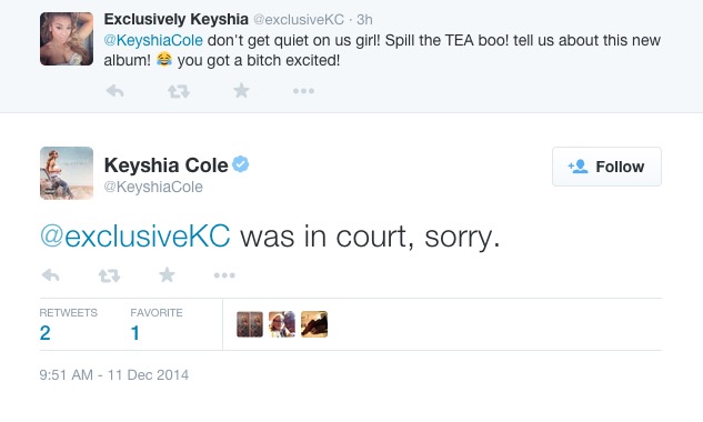 Keyshia Cole Goes To Jail Twitter Screenshot