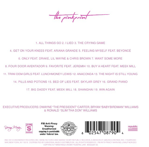 pinkprint tracklist