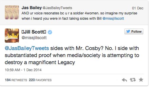 Jill Scott Defends Bill Cosby On Twitter