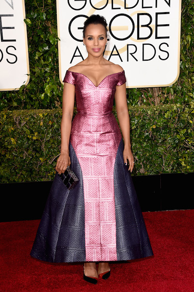 Kerry Washington attends the 2015 Golden Globe Awards
