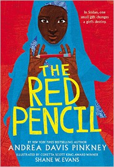 The Red Pencil by Andrea Davis Pinkney, illustrations by Shane W. Evans