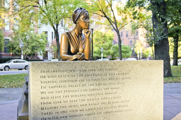 Boston, Massachusetts, Statue Of Poet Phillis Wheatley (1753  December 5, 1784), Enslaved At The Age Of Eight, Is Widely Known As The First African-American Woman In United States' History To Have Her Poetry Published.