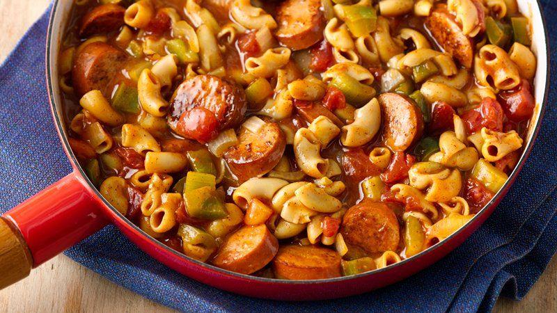 Hamburger Helper meal, Bold Firehouse Sausage Creole Macaroni