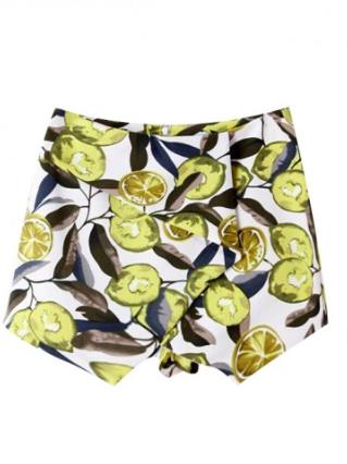 Lemon Print Shorts