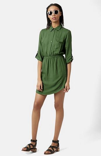 Military Green Shirtdress