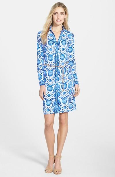 Porcelain Print Shirtdress