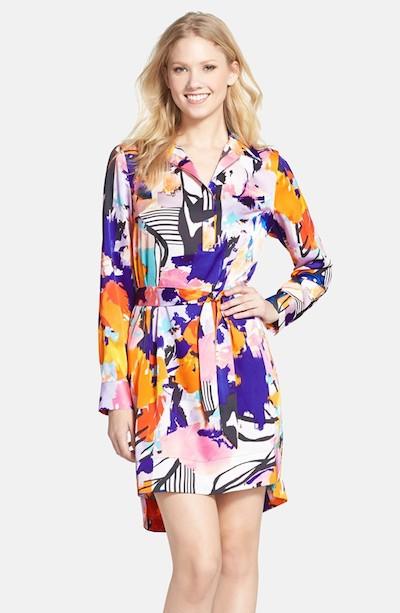Abstract Print Shirt Dress