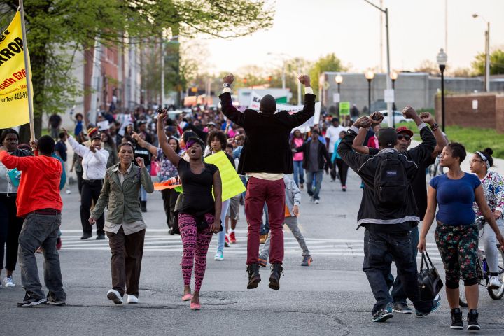 Protesters Hold Vigil And March Over Death Of Freddie Gray After Police Arrest