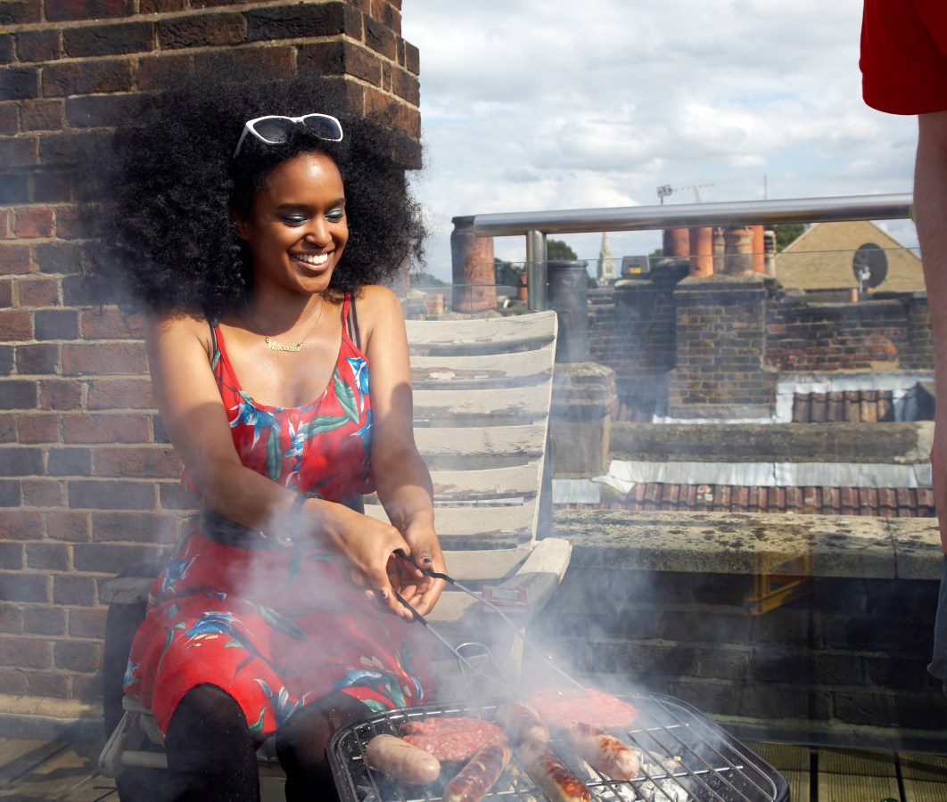 woman grilling