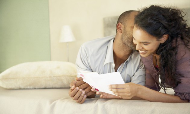 Couple Reading Greeting Card