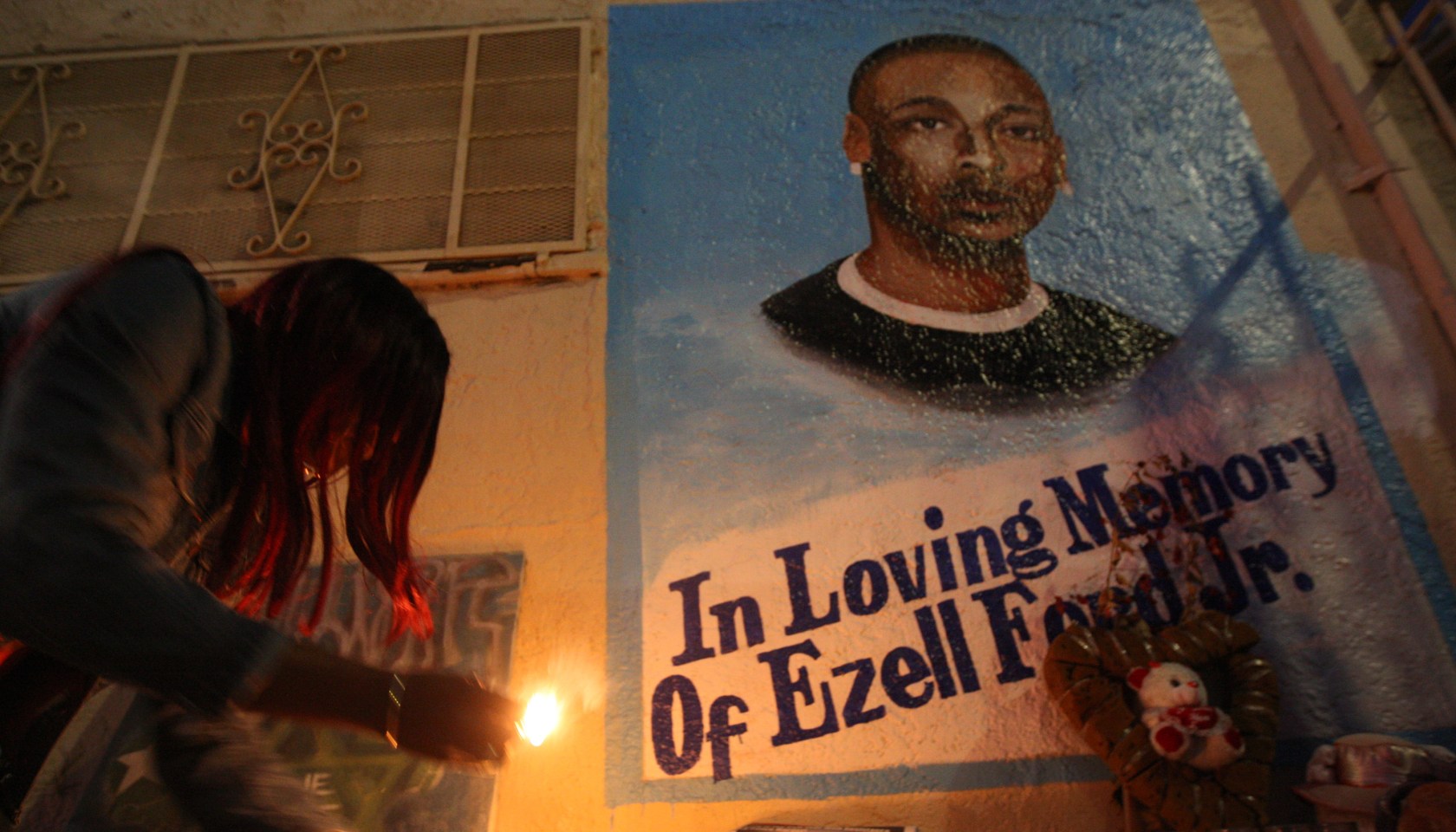 Ezell Ford memorial in Los Angeles, California