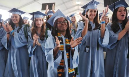 Graduating students applaud as US Presid