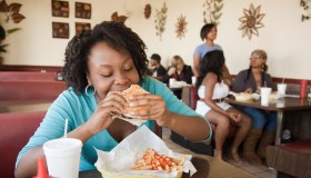 Black woman eating
