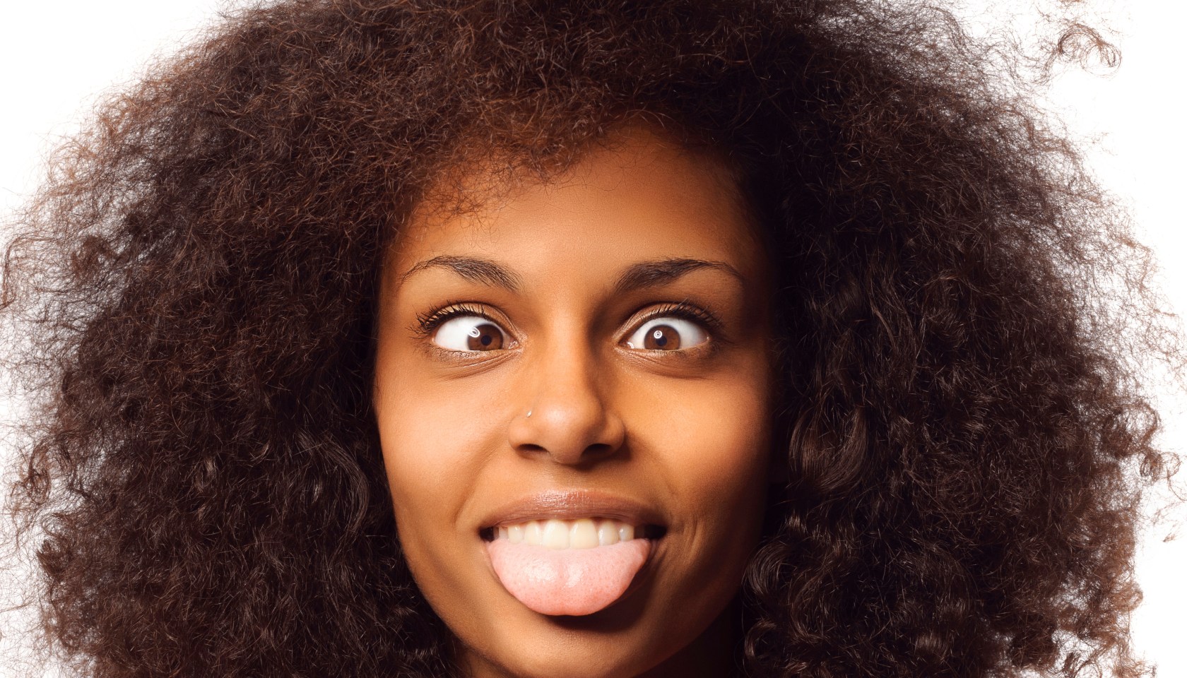 Black girl making funny face