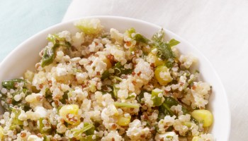 Quinoa Salad with Roasted Corn and Fresh Basil