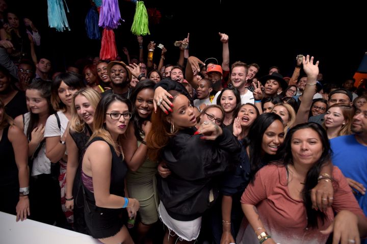 Rihanna Snaps A Photo With Her Fans