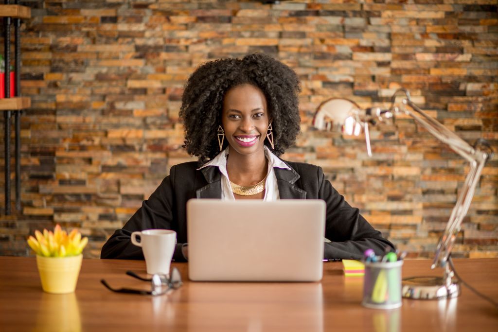 African woman in the office