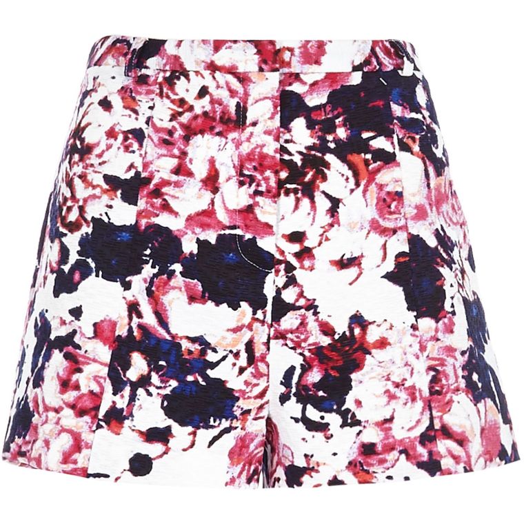 Pink Floral Print Shorts