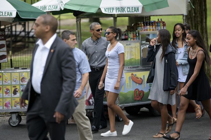 President Obama Visits NYC With Sasha & Malia