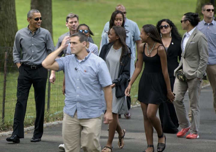 President Obama Visits NYC With Sasha & Malia
