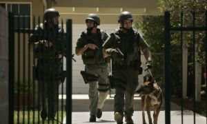 Los Angeles County Sheriff Swat Team search housetohouse on Kalisher St in Granad Hills on Friday