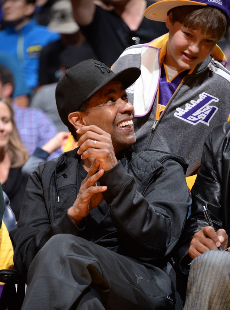 Denzel Courtside At The Lakers Game