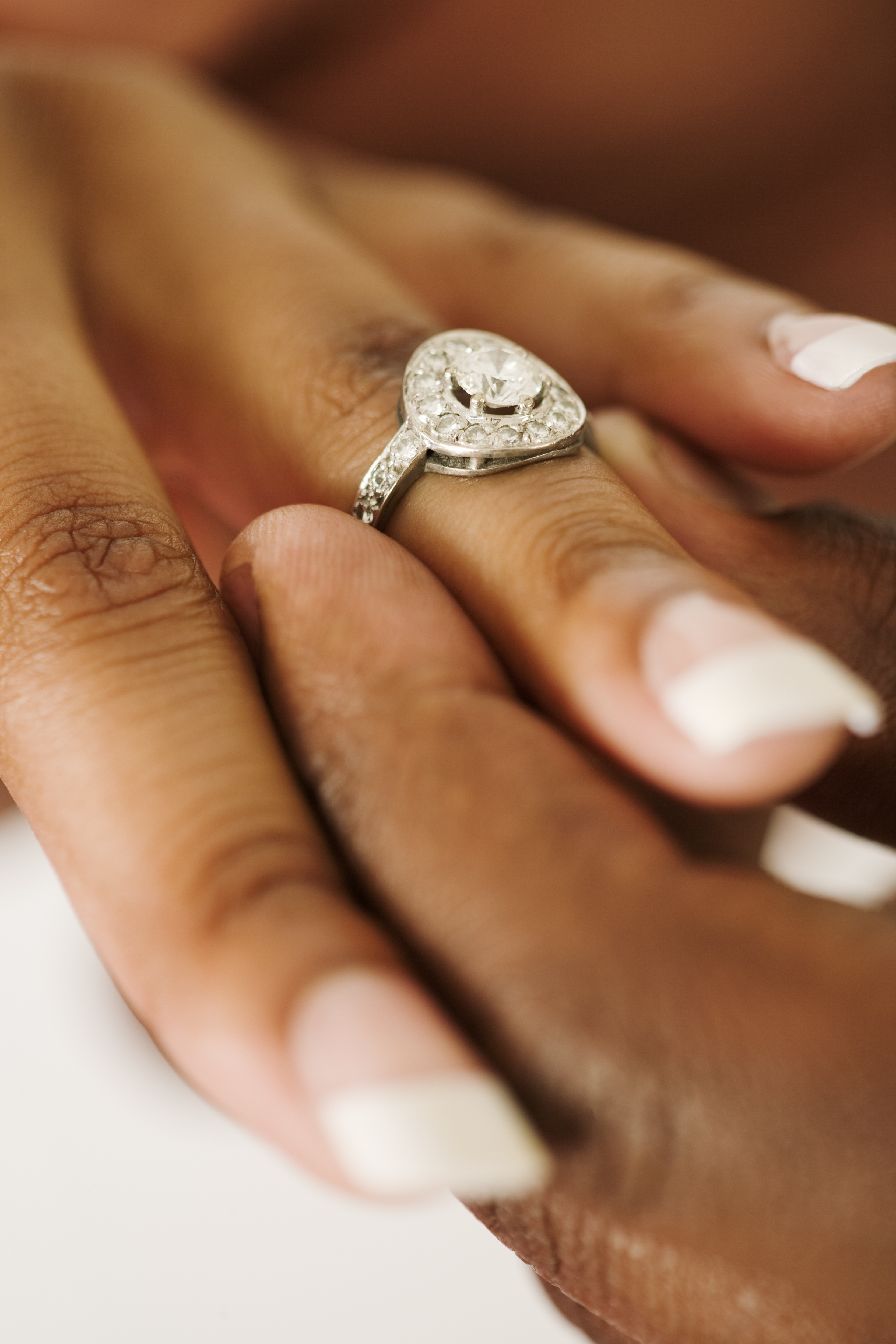 Black couple getting engaged.
