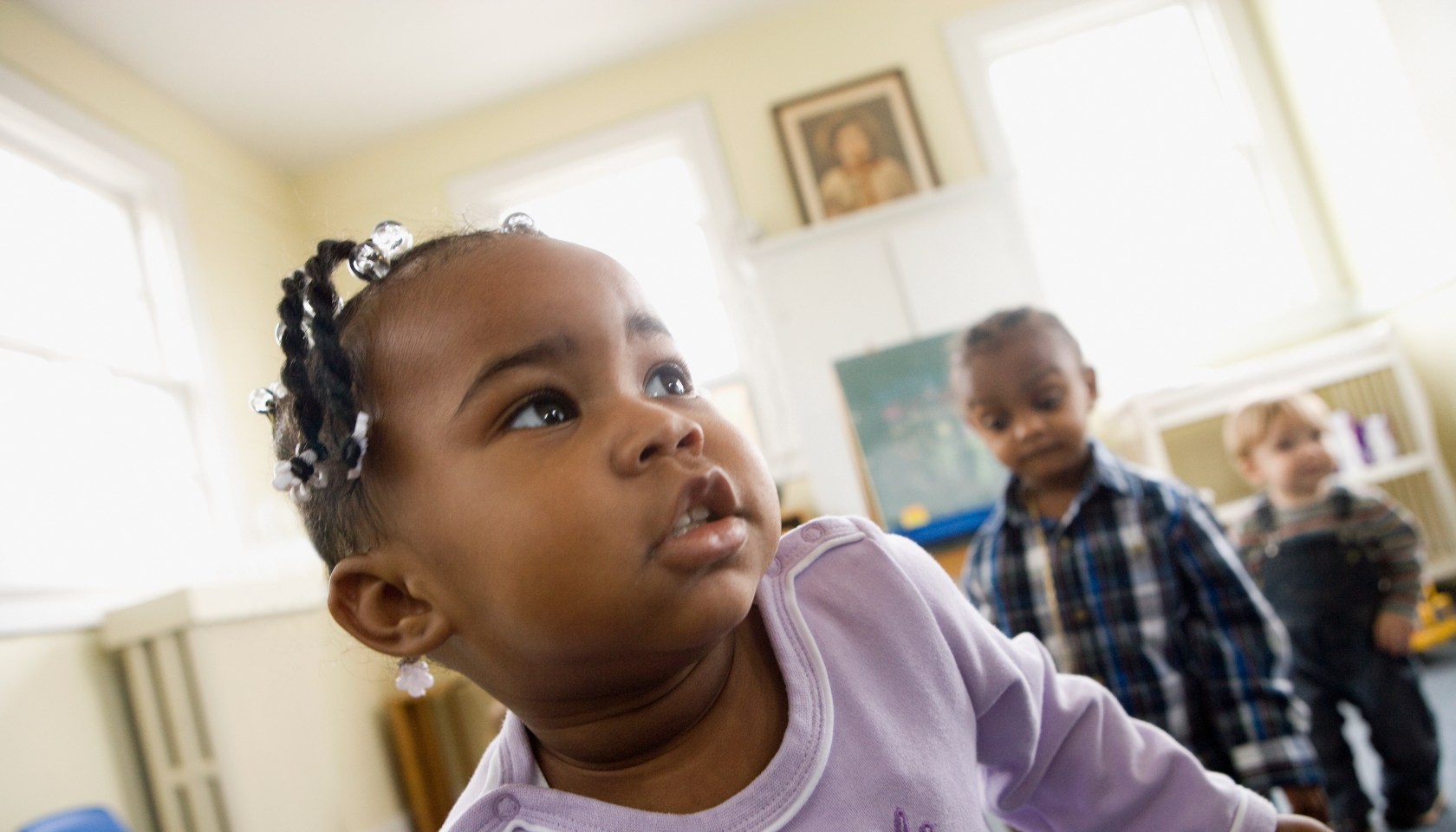 African children playing in day care center