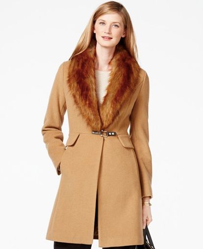 Faux Fur Trim Coat