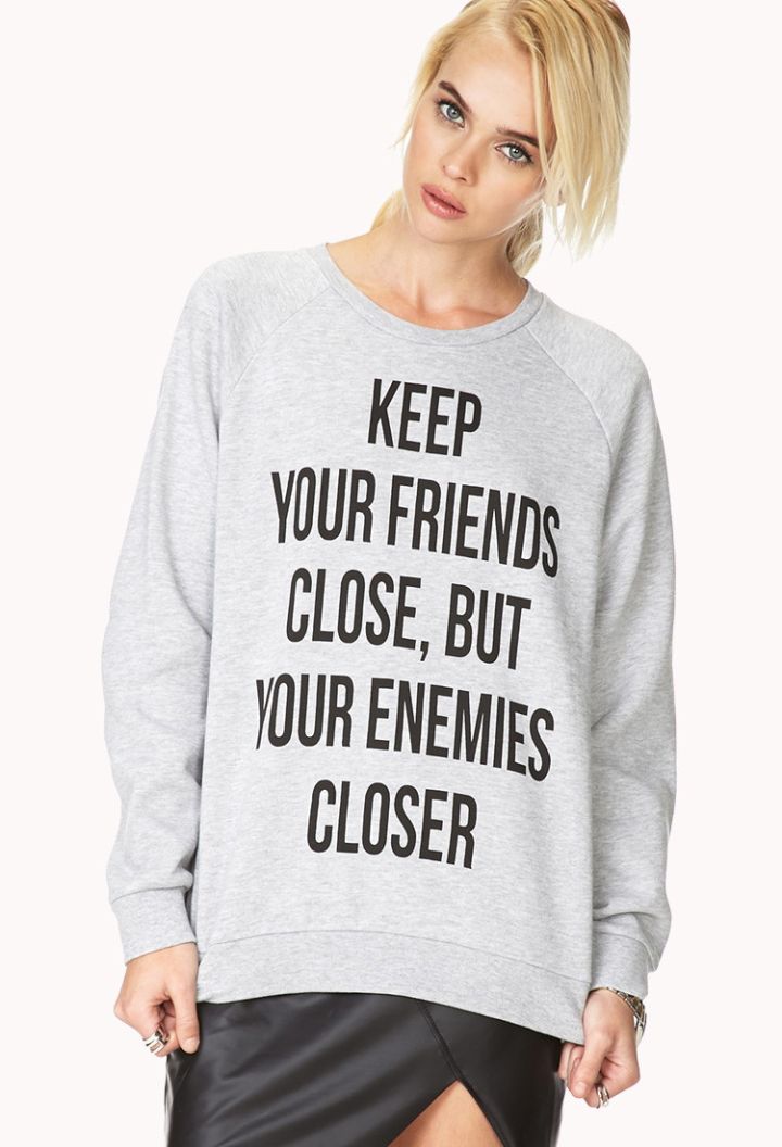 Enemies Closer Graphic Sweatshirt
