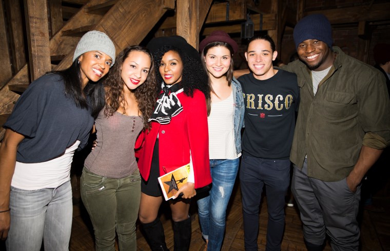 Janelle Monáe and the cast of 'Hamilton'