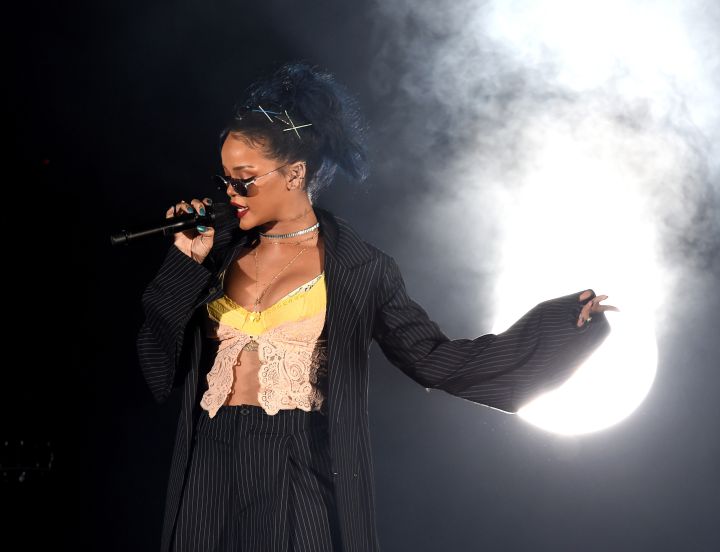 Rihanna in Pinstripes