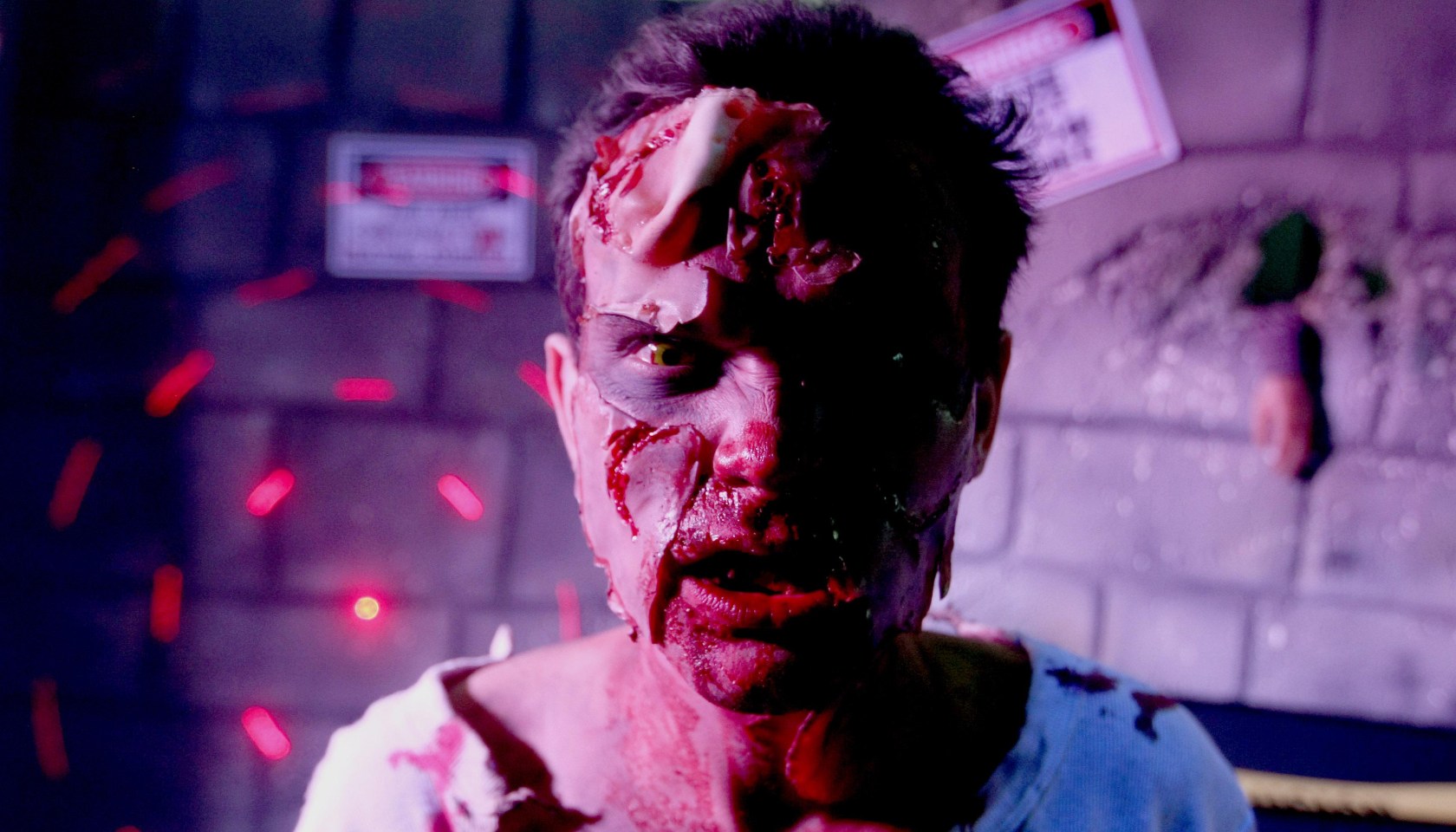 A man particiates in the 2012 Zombie Fes