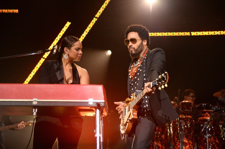 Alicia Keys & Lenny Kravitz Perform At The Black Ball Thursday.