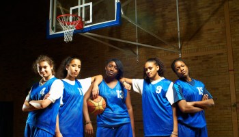 Portrait of female basketball team